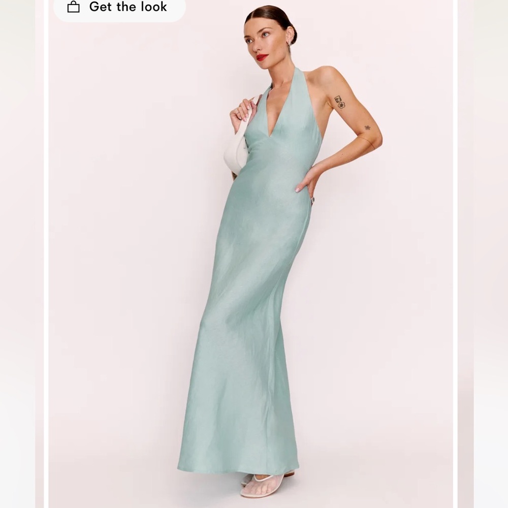 Aquamarine Delilah Linen Dress